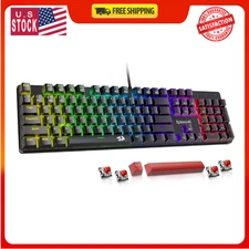 Redragon Mechanical Gaming Keyboard Wired, 11 Programmable Backlit Modes, Hot-Sw
