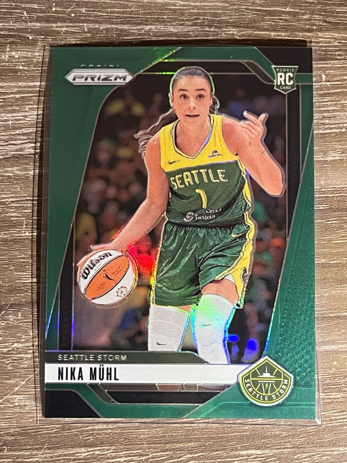 2024 Panini Prizm WNBA Green Prizm #75 Nika Muhl Rookie Storm RC