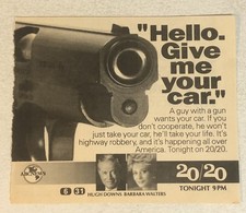 20/20 Tv Series Vintage Print Ad Barbara Walters Hugh Downs Tpa17