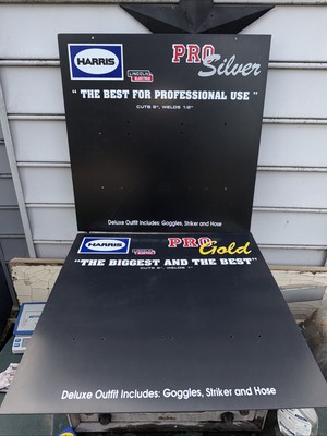 Harris Pro Silver And Gold  Welding Outfit, Display Boards. Gloves, Strikers.