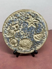 7.5" Ceramic Trivet Seashell Coastal Nautical Beach Wall Decor Starfish Whimsy
