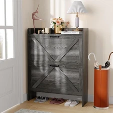 Shoe Cabinet Organizer with 2 Flip Drawers,Narrow Shoe Rack,for Entryway,Hallway