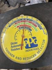 PPG Ditzler Automotive Finishes Thinner Reducer Selector Dial Thermometer Sign