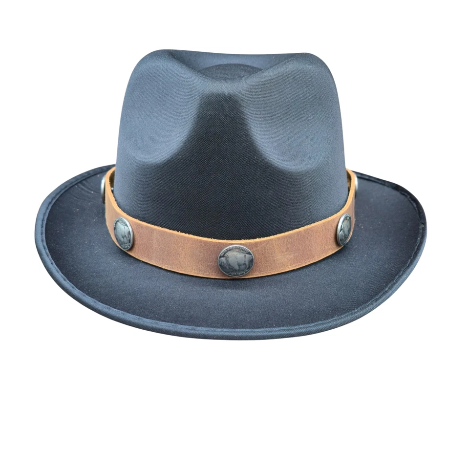 Correa para sombrero de cuero genuino marrón Buffalo Nickels cuerda de cuero genuino navajo Foto 2 de 4