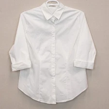 Active USA white classic basic button down shirt NWT-1X