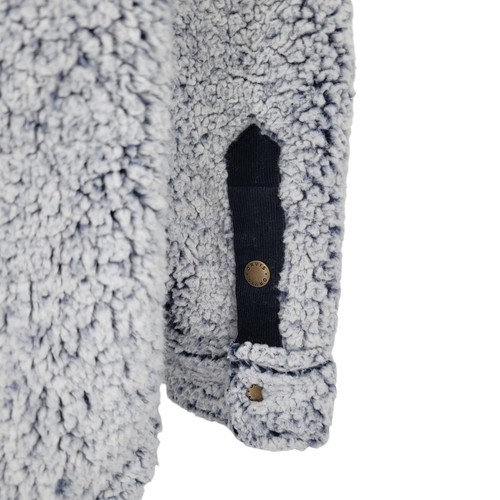 Orvis Womens Sherpa Fleece Button Front Jacket Coat Cozy Warm Blue Gray - Picture 3 of 5