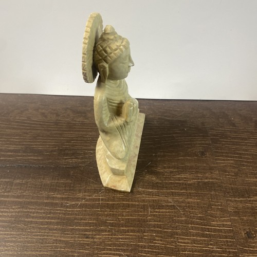 Hand Carved Soapstone Buddha Statue Figure Pray Meditate Peace Spiritual 5” - Picture 5 of 5