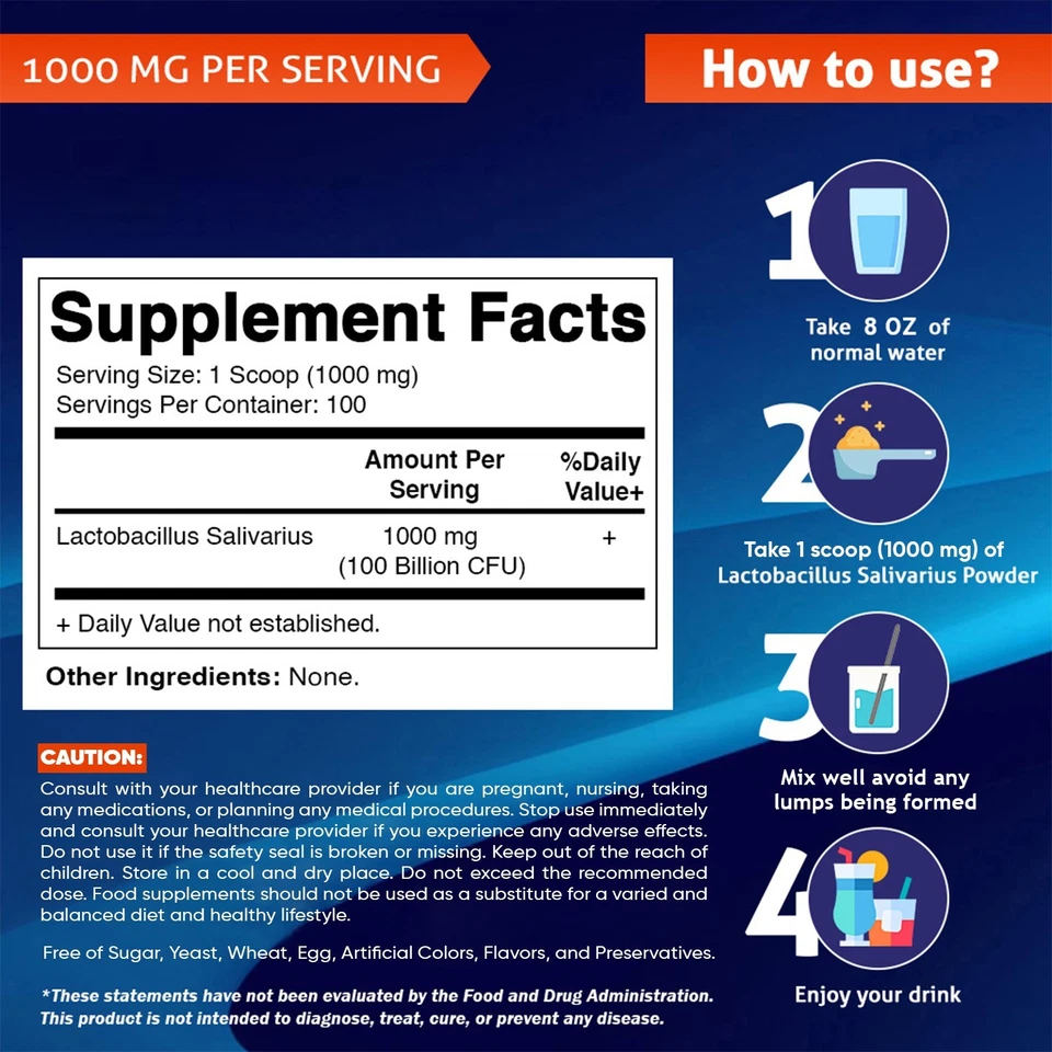 Pó Probiótico Vitamatic Lactobacillus Salivarius - Suporte Digestivo - 100 Gr - Imagem 2 de 4