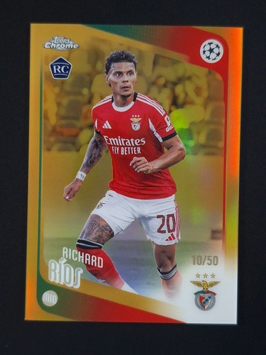2025-26 Topps Chrome UEFA RICHARD RIOS 10/50 Rookie RC Gold Refractor #16