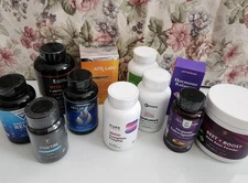 LOT of Eleven Supplements ~ Variety of Capsules, Powder and Liquid