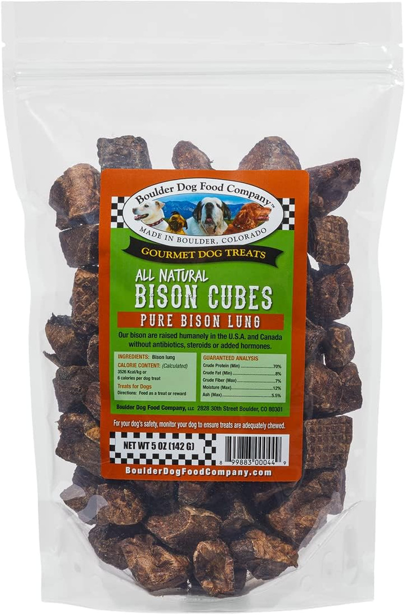 Bison Cubes Dog Treats - All Natural, Vet Approved, Single I