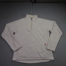 The North Face Pullover Women Large Ivory Quarter Zip Fleece Long Sleeve Outdoor