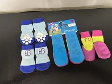 RC Pets Sporty PAWks 2 Sets of Dog Socks S Traction Indoor Outdoor Pink Blue