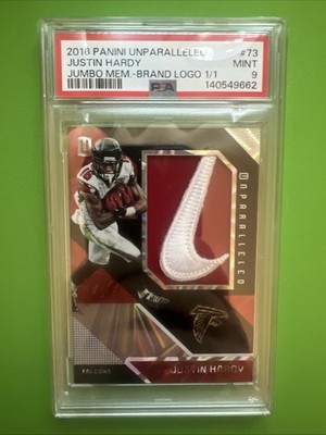 2016 Panini Unparalleled - Justin Hardy #73 Jumbo Memorabilia/ Nike Logo 1/1