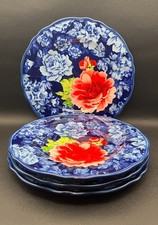 Pioneer Woman 8.5" Heritage Floral Salad Plates Set of Four | Rustic Farmhouse