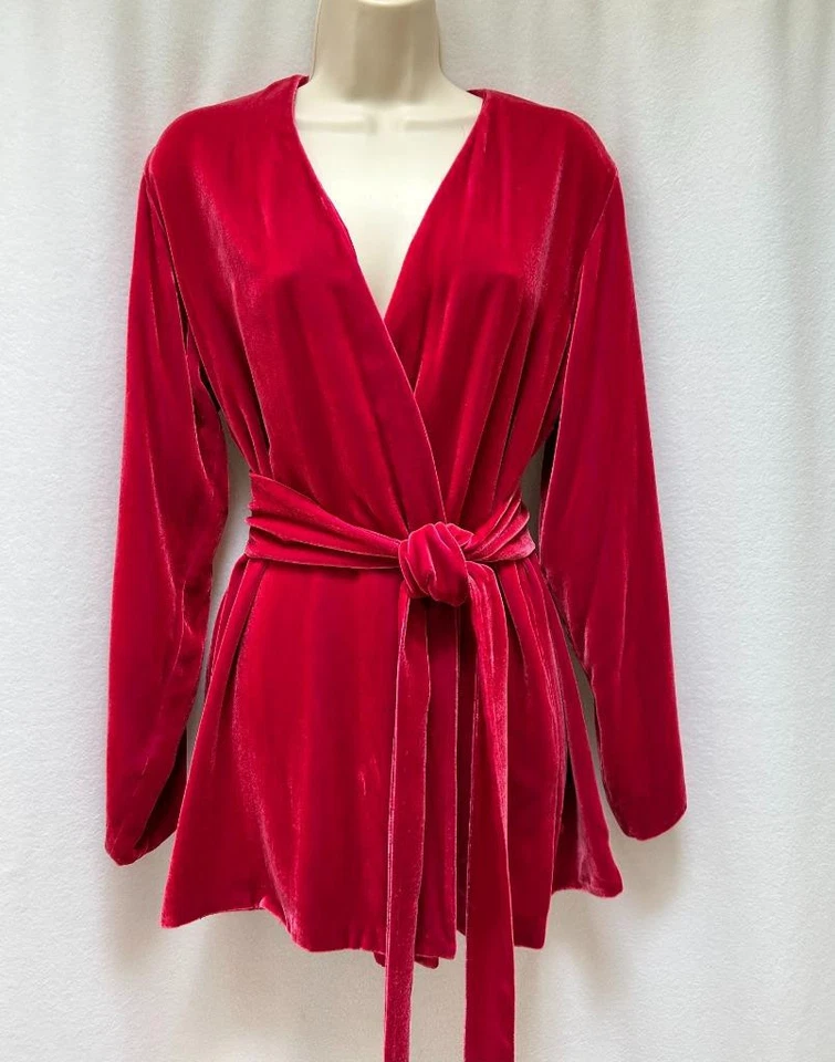 Randolph Duke S 天鹅绒丝绸缎双面上衣夹克玫瑰和服外观复古 — 第 4/4 张图片