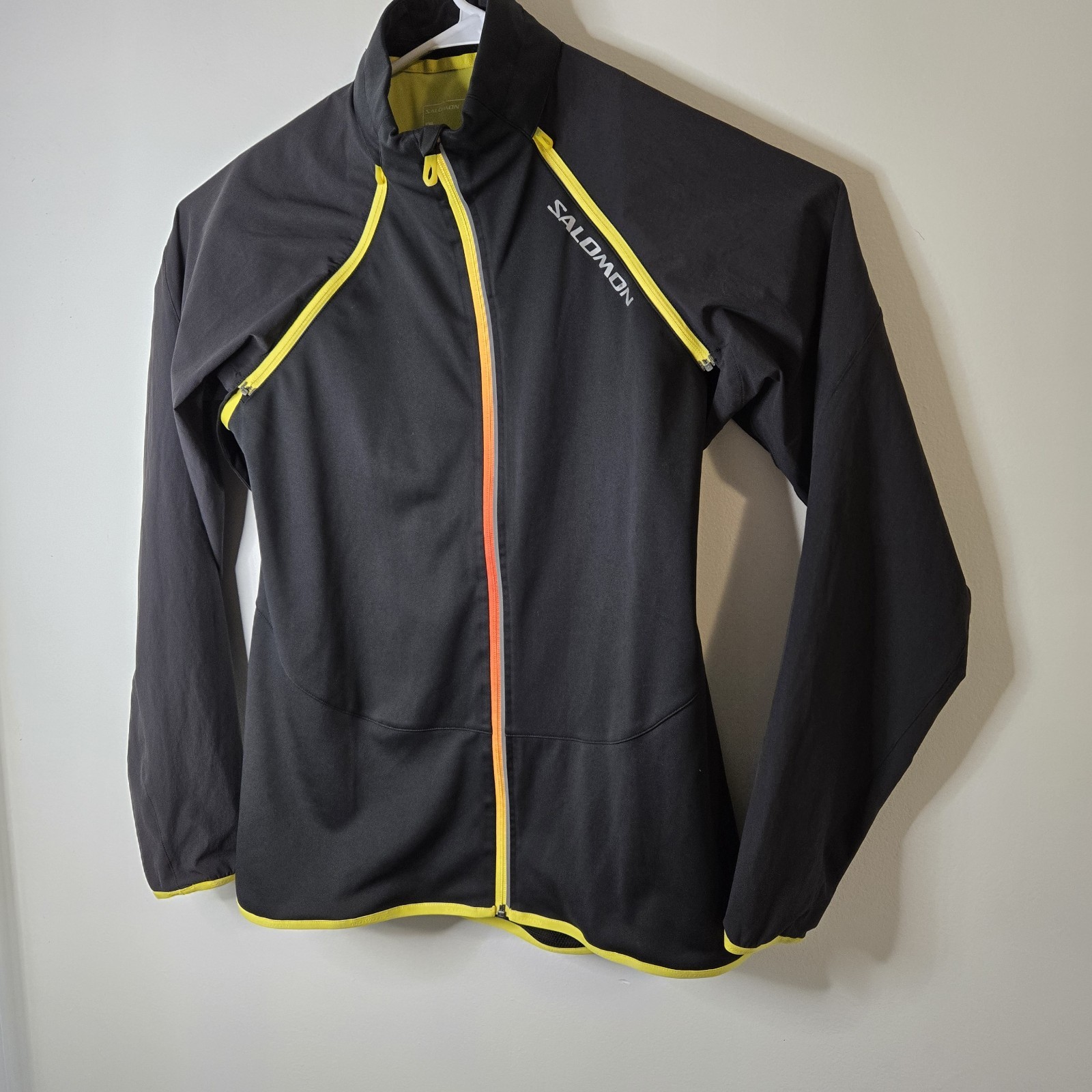 Giacca a vento Salomon donna grande clima full zip convertibile. Nero
