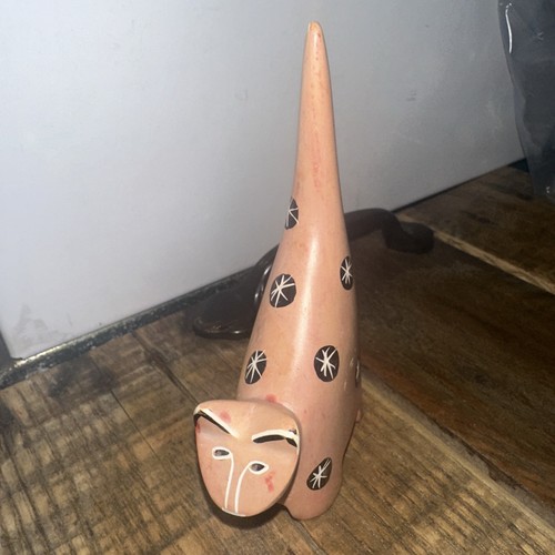 Vintage Stone Carved Painted Cat - Picture 2 of 5