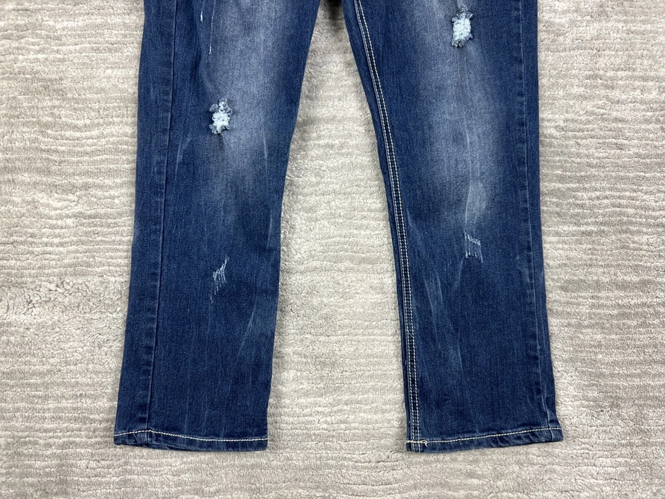 Jeans Red Revet Juniors 13 Azul Recto Tiro Bajo Lavado Oscuro Elastizado Denim Foto 3 de 4