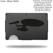 Custom "STAR TREK ENTERPRISE" Laser Engraved Wallet - Pick A Wallet Color