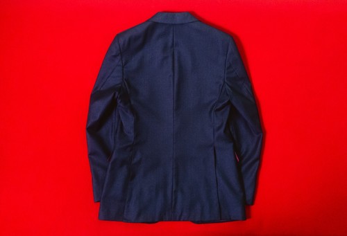 CARUSO Men 100% Wool Navy Blue Flanel Jacket Size 52 / XL Button Check Blazer - Picture 16 of 16