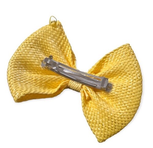 Large Vintage French Bow Barrette, Yellow, French Hair Clip, Springtime Vintage  - Picture 2 of 3