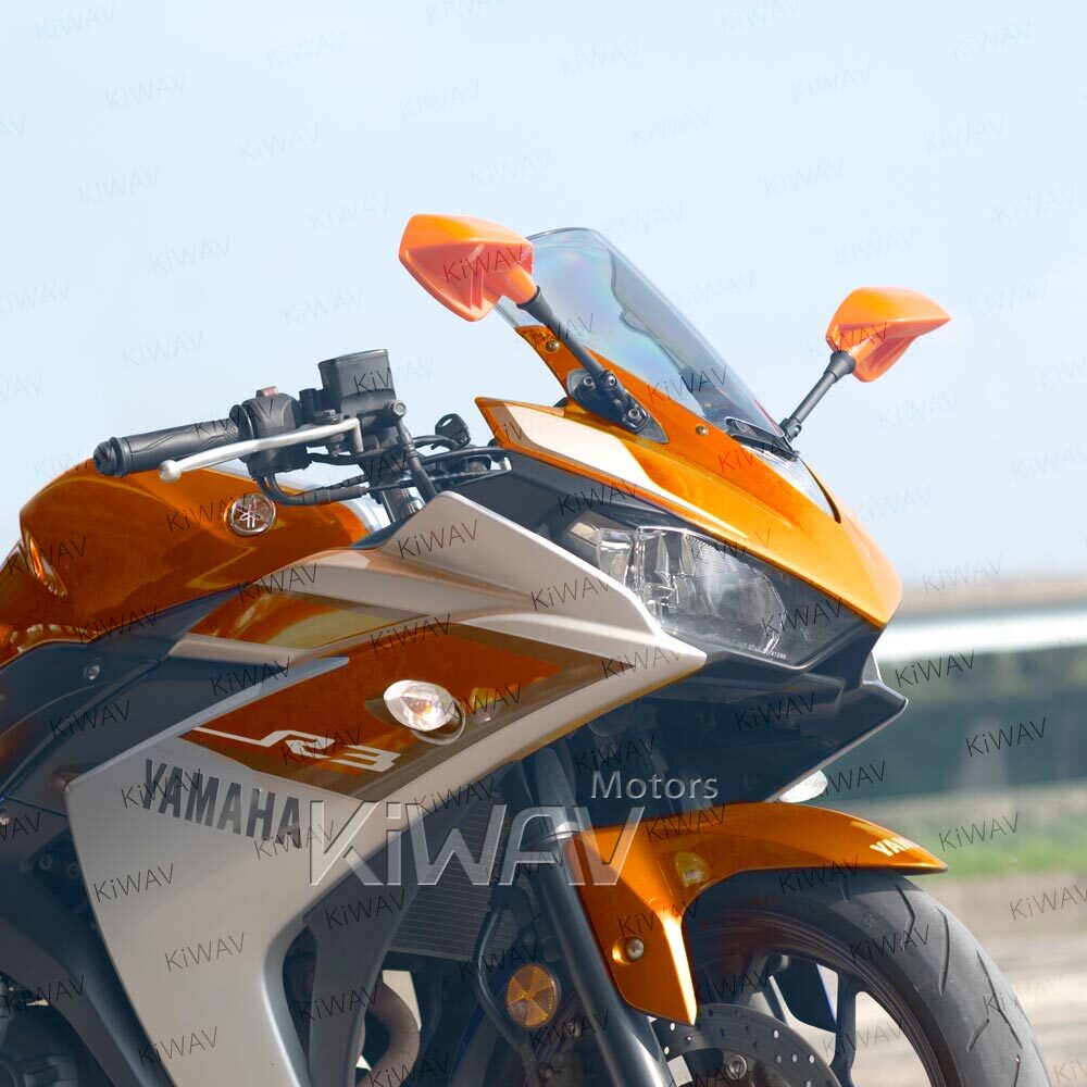Fairing mount mirrors orange FIN e-mark convex lens