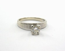 Classic Vintage 1980's .20 Ct. Diamond 14k White Gold Engagement Ring