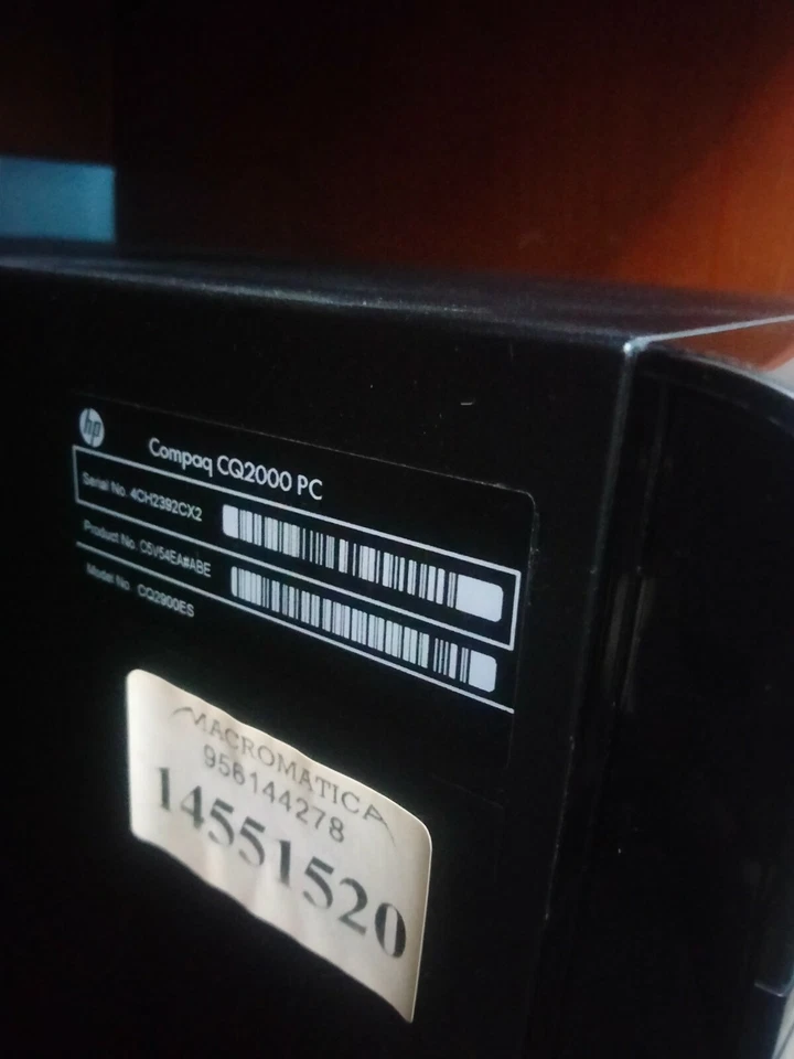 ORDENADOR DE SOBREMESA COMPLETO COMPAQ  MODELO CQ2900ES  - Imagen 2 de 4