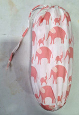 Magnolia Organics Standard Interlock Fitted Crib Sheet Pink Elephant 100 Cotton