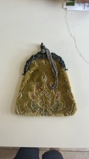 Vintage Velvet Chenille Brocade Purse Ornate Frame Carpet Bags of America