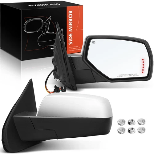 2x Left & Right Chrome Power Heated Towing Mirror for GMC Sierra 1500 Chevrolet