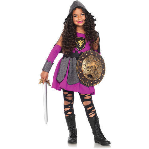 Disfraces País de las Maravillas Guerrero Medieval Guerrera Niño Niñas Talla M 8-10 ¡Nuevo!