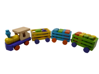 JOUET ANCIEN DE BAZAR - TRAIN loco 3 wagonnets - LEYLA GERMANY - 1960's