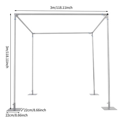 Adjustable 4 Post Hardware Kit, Outdoor Wedding Party Stand, Backdrop Stand