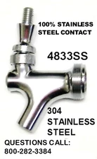 ALL 304 STAINLESS STEEL BEER FAUCET Kegerator Home Beer Tower Keg Bar Tap#4833SS