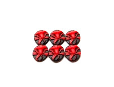 20 - Vintage 10x8mm Red over Black Single Lily Flowers Resin Cameos Cabochons
