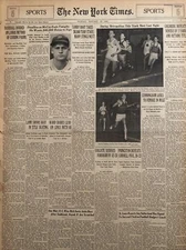 Glenn Cunningham Chuck Fenske Mile Run January 28 1940 New York Times Newspaper