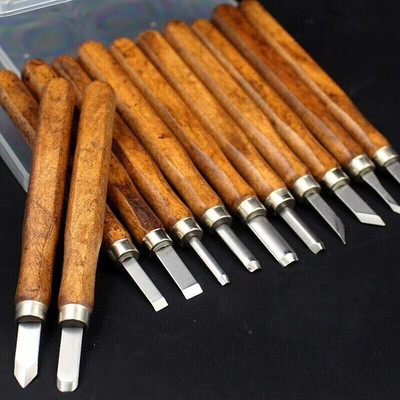 12x Wood Chisel Professional Woodworking Turning Tools