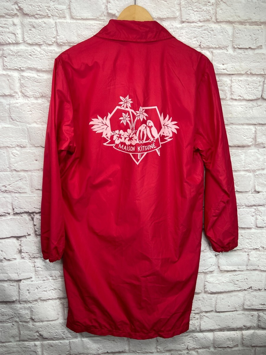 Maison Kitsuné メゾンキツネ ナイロンブルゾン M レッド New MAISON KITSUNE Mens Fuchsia Red BERTIL WINDBREAKER Jacket Coat
