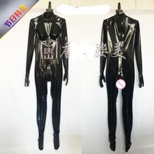 122 Men Latex Rubber Catsuits with Socks Gloves Zip Hidden Two Condom