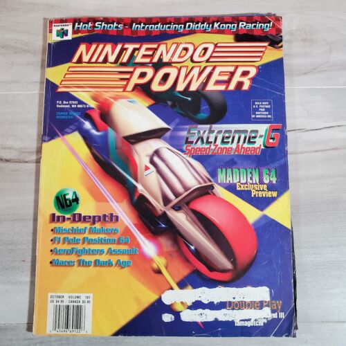Nintendo Power Magazine N64 Madden Football Poster F1 Racing Donkey Kong Land ++ - Afbeelding 1 van 15