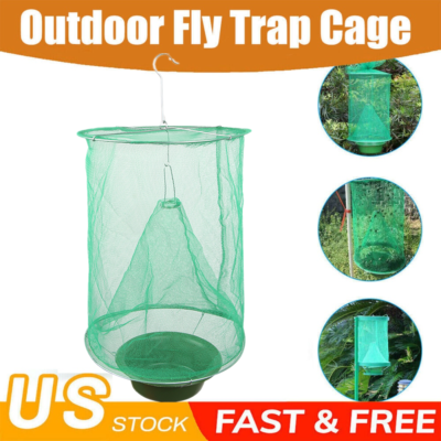 Dazone Reusable Fly Trap Cage – Hanging Insect Bug Killer Net For Ranch, Horse, & Pest Control