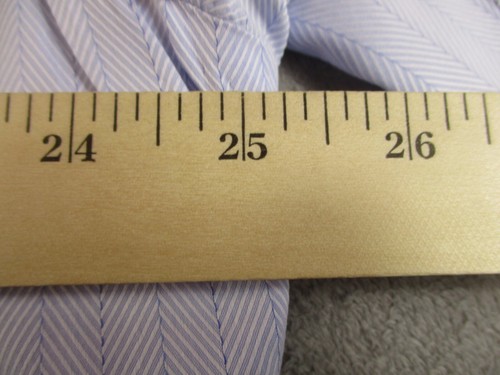 Vintage Borrelli Napoli Dress Shirt Men 17.5 Purple Striped Button Italy 1990s - Picture 11 of 13