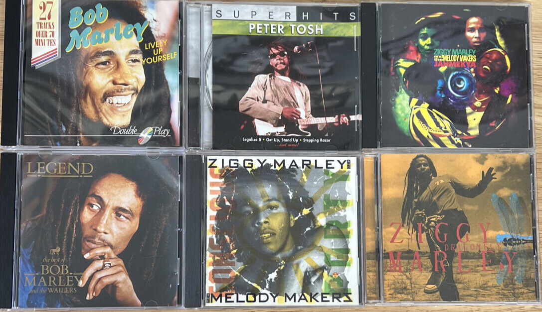 Reggae cd lot 6, Bob Marley, Peter Tosh, Ziggy Marley 1980’s-2000’s Island Rec *