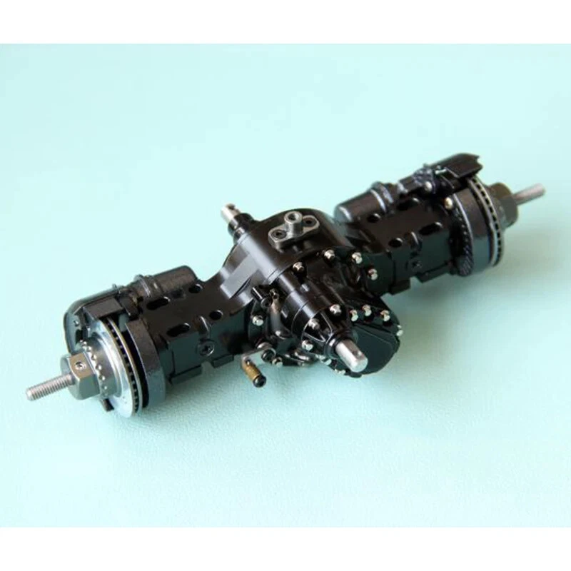 Asse di potenza anteriore/posteriore in metallo per 1/14 Tamiya RC camion auto Scania MAN Benz VOLVO - Immagine 3 di 4