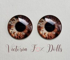 Blythe Doll Eyechips Brown Realistic Eye Chips 14mm Custom Furby Ooak Blythe Bjd