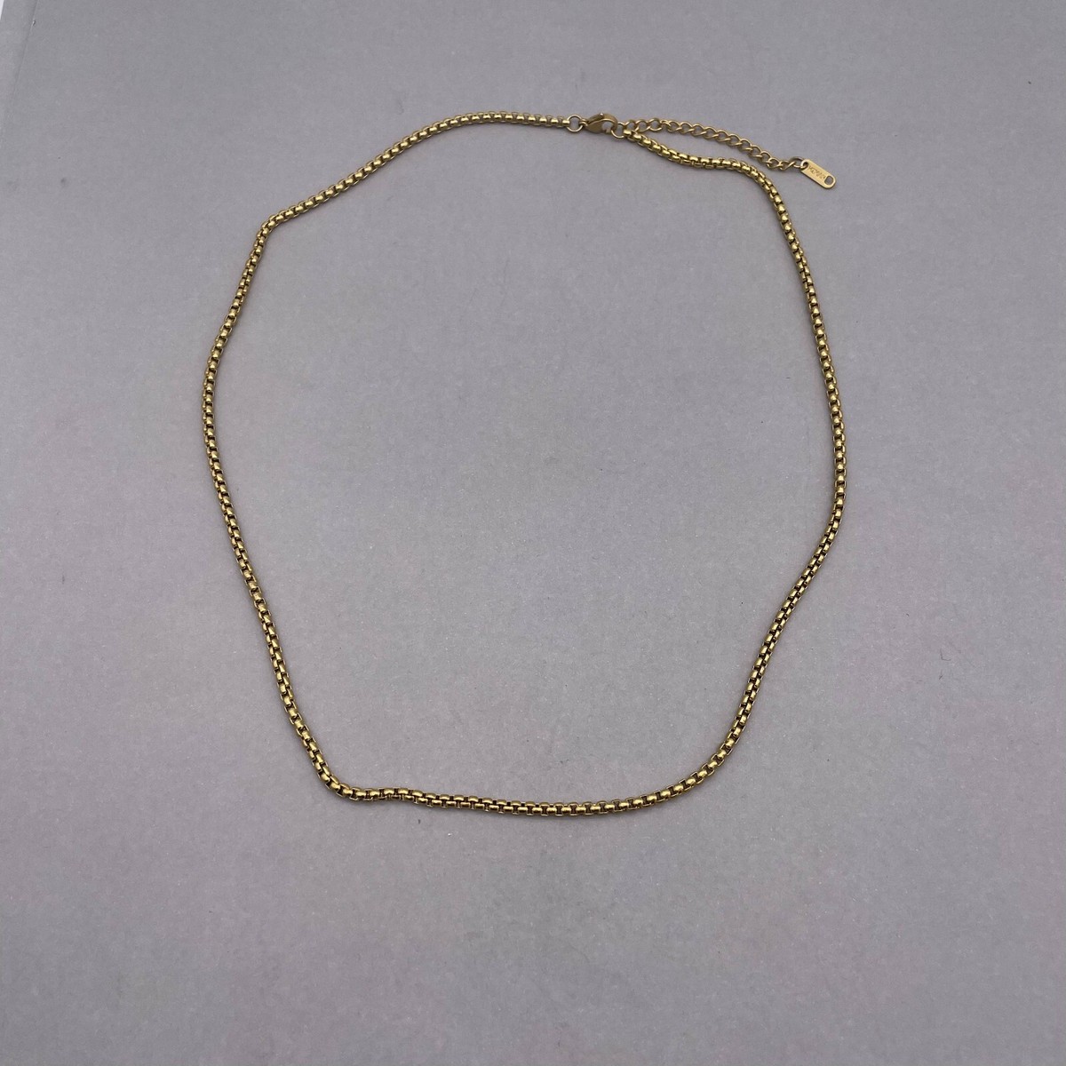 Hzman Box Link Chain Necklace Gold Tone Adjustable Lobster Hzman Box Link Chain Necklace Gold Tone Adjustable Lobster