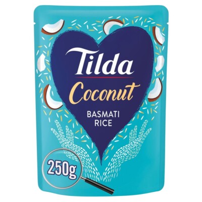 Tilda Kokos Basmati Reis Mikrowellenfertig 250 g Packung Mit 6
