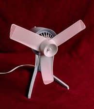 CALOR : Ancien Ventilateur de Table  Bleu Pâle Plastique/Caoutchouc Années 60/70